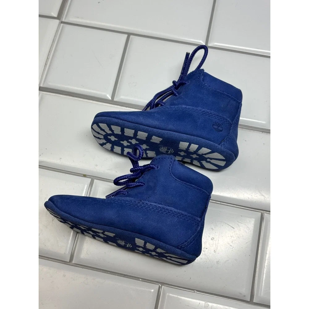 Timberland Crib Bootie Infant 2 Bright Blue Excellent 50th Edition Nubuck